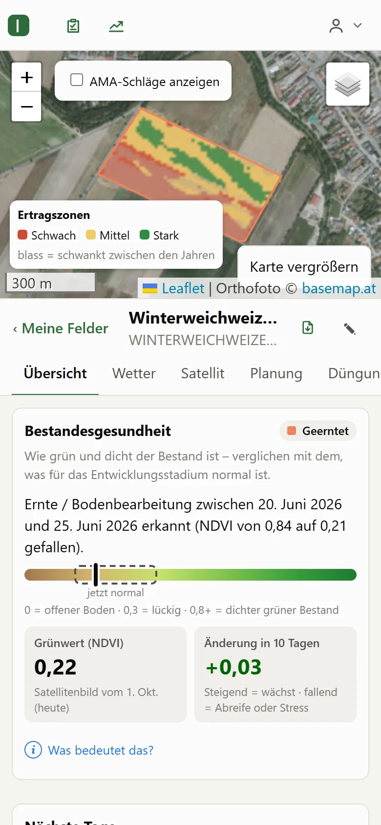Flurblick on a phone with productivity zones on the map